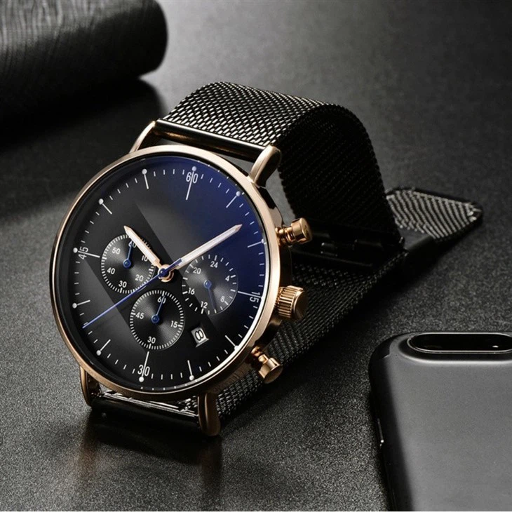 Net Strap Genuine Student Couple Watch Trendy Brand Waterproof Quartz Stainless Steel Watch For Men