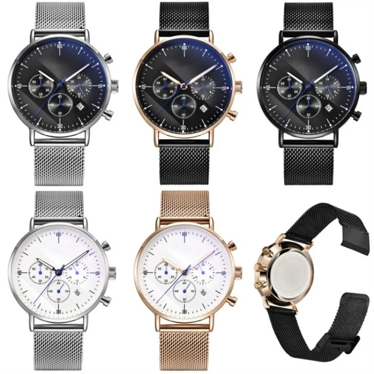 Net Strap Genuine Student Couple Watch Trendy Brand Waterproof Quartz Stainless Steel Watch For Men